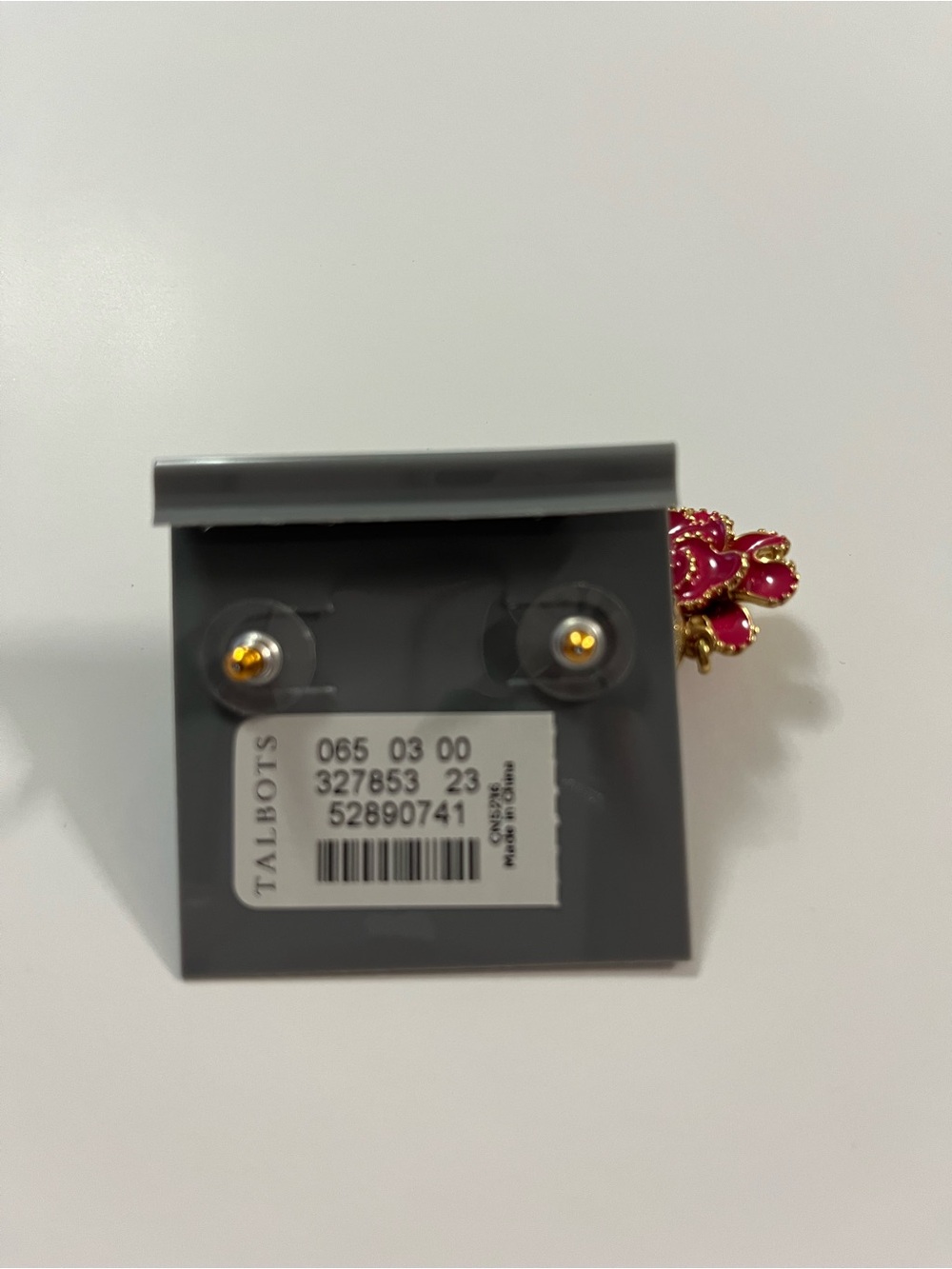 Talbots Hot Pink Floral Bib Necklace with Matching Earrings & Gold Bracelet - Picture 3 of 14